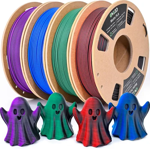 Vista 13 de OVV3D - Filamento PLA arcoíris de 0.069 pulgadas, filamento de ácido Macaron tricolor