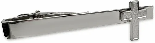 Vista 3 de Clip de corbata con cruz de capellán, barra de corbata oficial con adornos religiosos cristianos latinos