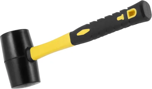 Vista 4 de 3 martillos de mazo de goma negra de 16 onzas, mazo de goma con mango antideslizante para camping, carpintería y suelos