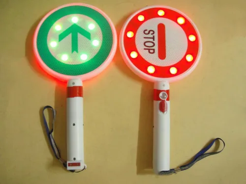 Vista 6 de Señal de parada LED recargable de mano, señal de semáforo recargable, estacionamiento, señal de luz de advertencia de seguridad de tráfico, lámpara