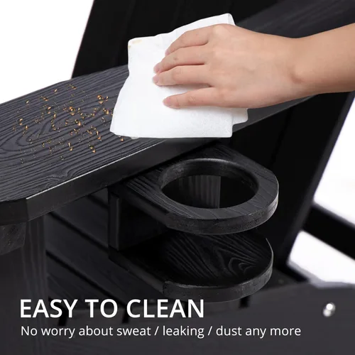 Vista 13 de LUE BONA HDPS Sillas Adirondack de 2, Silla para Hoguera al Aire Libre, Resistente a la Intemperie con Portavasos, Silla Moderna de Plástico