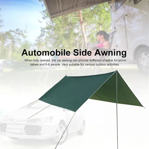 Vista 3 de Naysku Toldo lateral para automóvil, portátil, impermeable, refugio solar para automóvil, resistente al viento, a prueba de lluvia, toldo para auto