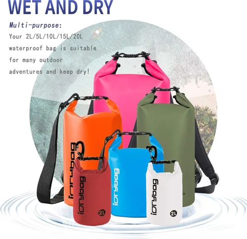 Vista 7 de [Usado] IDRYBAG Bolsa seca para kayak impermeable 2L/5L/10L/15L/20L, pequeña bolsa impermeable para navegación