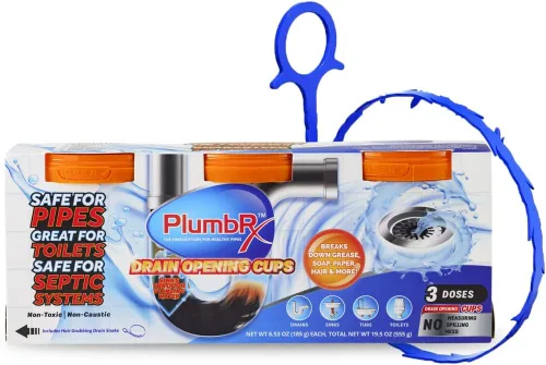 Copas de desagüe | Removedor de obstrucciones para el cabello | Limpiador de drenaje para inodoros, fregaderos y bañeras - Seguro para sépticos | 3