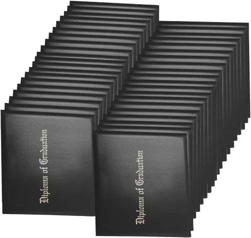 Vista 21 de Funda para diploma de 8.5 x 11 pulgadas, certificado acolchado de cuero sintético de graduación (negro)