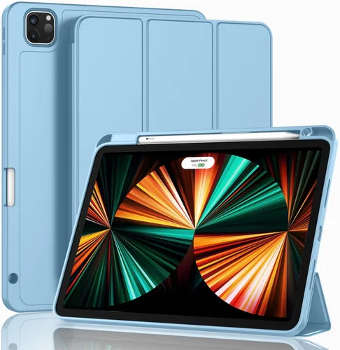 Vista 33 de ZryXal Funda para iPad Pro de 12.9 pulgadas 2022/2021/2020 (6ª/5ª/4ª generación) con soporte para lápices, funda inteligente para iPad