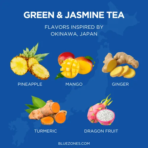 Vista 3 de Langers Blue Zones Inspired - Té sin azúcar, té verde y jazmín, 128 onzas líquidas (paquete de 1)