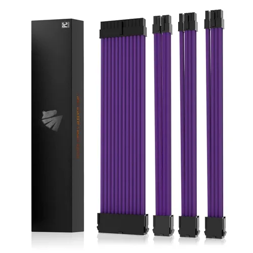 Vista 11 de AsiaHorse Extensión de cable PSU de 18 AWG con funda personalizada Mod GPU PC Audio Video Fuente de alimentación Cables trenzados suaves con kit