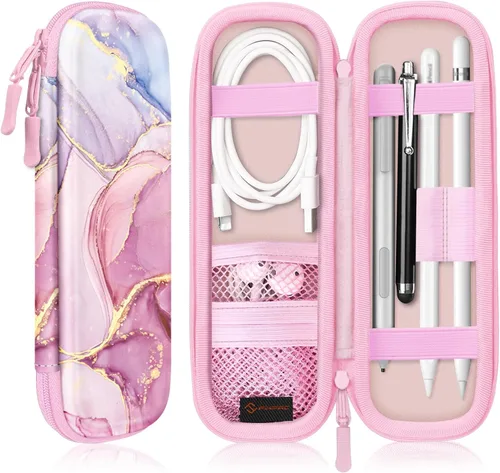 Vista 11 de Fintie Funda Porta Lápiz para Apple Pencil Pro, Apple Pencil (USB-C / 1ª / 2ª Generación), Funda de Bolsillo de Cuero PU Compatible con Lápiz, Cable