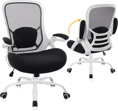 Vista 13 de HYLONE Silla de Oficina de Servicio Pesado de 400 libras, Silla de Escritorio Ergonómica con Asiento Engrosado de 5", Reposabrazos Ajustables