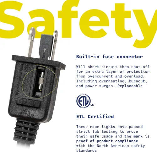 Vista 8 de Cuerda de luz LED blanca fría de 150 pies con 1656 luces LED, 8 modos de 1/2 pulgada de grosor, controlador conectable al aire libre, permanente