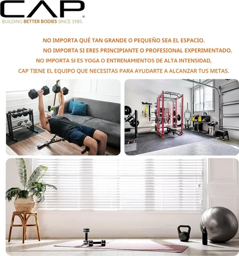 Vista 7 de CAP Barbell Rubber Coated Dumbbell Weight Set with Vertical Rack 100 lb, 150 lb, and 210 lb Options