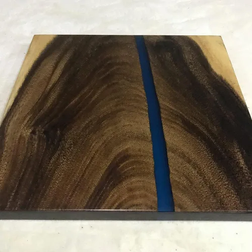 Vista 69 de Mesa de epoxi transparente, mesa de sofá con forma cuadrada, mesa auxiliar de resina de madera, mesa de centro de madera con borde natural para sala