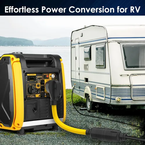 Vista 9 de Cable Adaptador de Interruptor de Transferencia de Generador TT-30 RV 30Amp a L14-30 Flexible con Mango Ergonómico, 30 Amp 3 Clavijas a 4 Clavijas