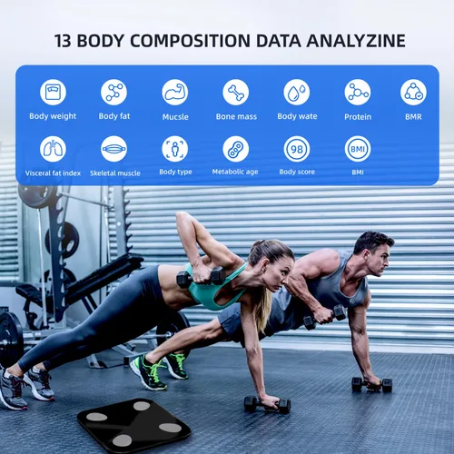 Vista 2 de PICOOC Báscula para peso corporal, báscula de baño digital inteligente de alta precisión, báscula de grasa corporal Bluetooth con modo bebé, monitor