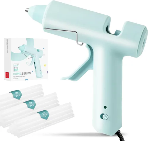 Vista 8 de Pistola de pegamento caliente, kit de mini pistola de pegamento caliente con 30 barras de pegamento, flujo constante, calentamiento rápido y diseño