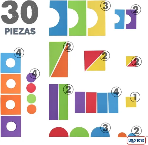 Vista 6 de LOLO TOYS Bloques de espuma de construcción grandes para niños pequeños – Bloques de construcción gigantes gigantes grandes (30 piezas)