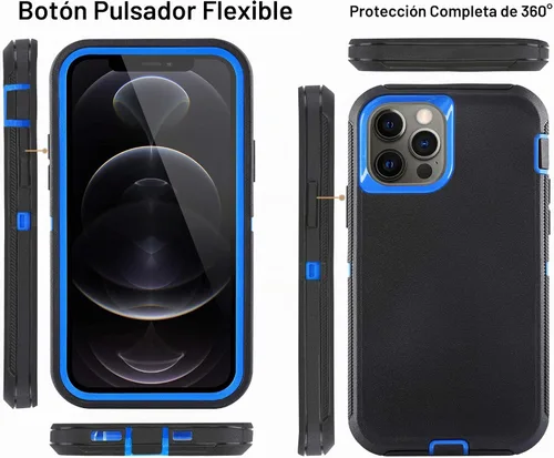 Vista 5 de Funda para iPhone 12 Mini con funda de clip para cinturón y 2 protectores de pantalla, funda de protección completa resistente de grado militar a
