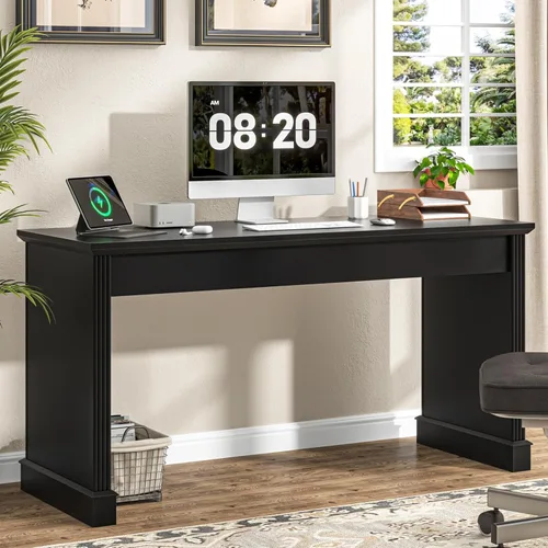 Vista 11 de Vabches Farmhouse 61'' Executive Desk with 7 Drawers, Rustic Office Desk Computer Table with File Drawers, Wood Workstation for Home Office and