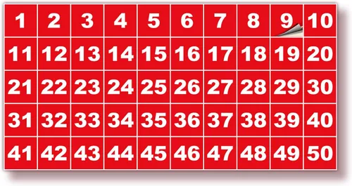 Vista 31 de iSYFIX Calcomanías negras de números consecutivos – 1 a 50, 1 pulgada, 1 juego – Vinilo autoadhesivo de alta calidad ideal para inventario