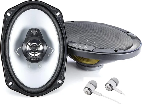 Kenwood KFC-6966S - Par de bocinas coaxiales para auto estéreo, 800W máx, 6" x 9", 3 vías, 4 ohm de impedancia