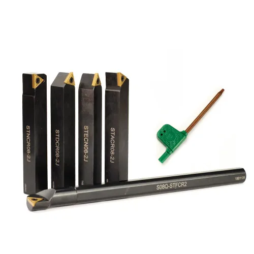 Vista 6 de OSCARBIDE Juego de 5 herramientas de torneado de torno indexable y barra de mandrinado