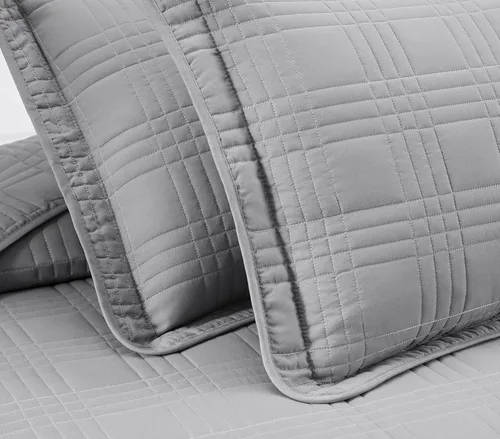 Vista 4 de Chezmoi Collection - Juego de colcha de 3 piezas de gran tamaño Kingston