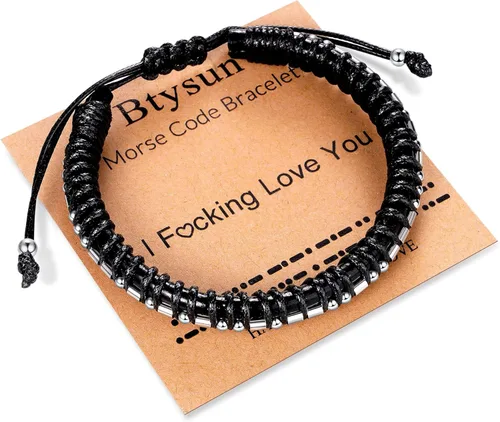 Regalos inspiradores para hombres, pulseras con código morse, pulseras para hombre, regalos de cumpleaños, aniversario, adolescentes, niños,