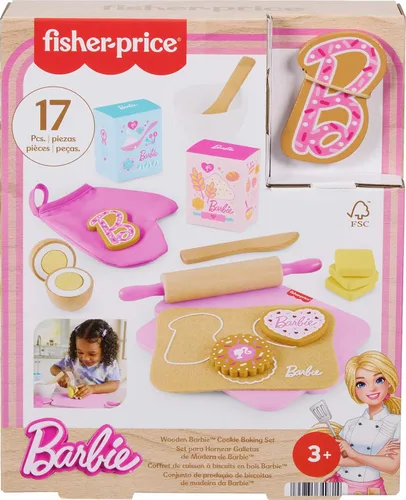 Vista 6 de Fisher-Price Juego de hornear galletas Barbie de madera