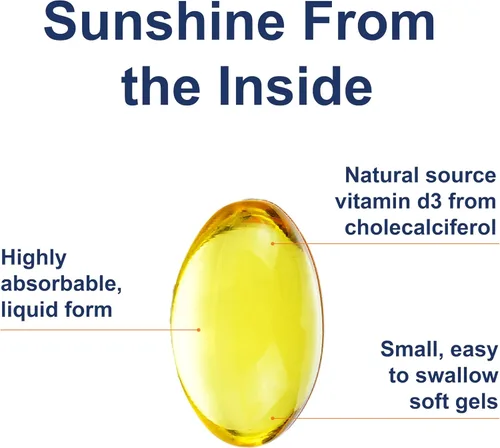 Vista 3 de Carlson - Vitamina D3, 4000 UI (100 mcg), Suplementos de vitamina D, salud ósea e inmunológica, suplemento de colecalciferol, cápsulas de vitamina D