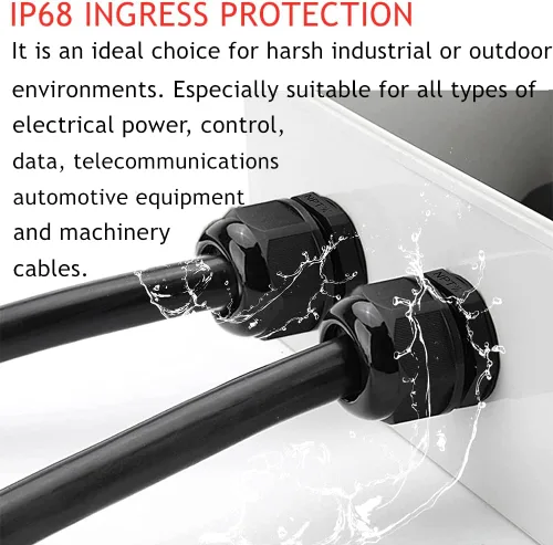 Vista 2 de Prensaestopas PENGLIN - Conector de cable de nailon NPT de 1-1/2 pulgadas, conector de cable de alivio de tensión, tuerca de bloqueo ajustable