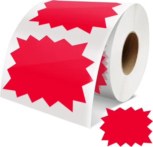 Vista 10 de Etiquetas de precio Etiquetas adhesivas azules de 4 x 3 pulgadas, autoadhesivas, etiquetas adhesivas de gran venta, letreros de explosión