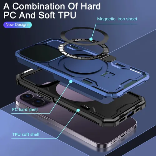 Vista 6 de Funda para iPhone 13 Pro de 6.1 pulgadas, compatible con Azul
