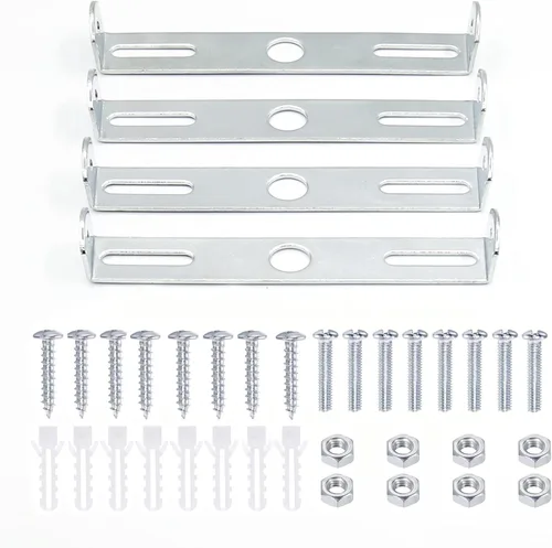 Vista 12 de 4 Packs Kit Universal de Soporte de Montaje para Luminaria Cuadrado, Placa de Luz de Techo de 3.5 Pulgadas Soporte de Pared para Barra Transversal