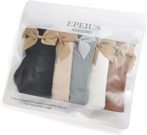 Vista 27 de EPEIUS Calcetines altos hasta la rodilla uniformes tipo tubo con volantes para bebés niñas y niños, medias para bebés y niños pequeños