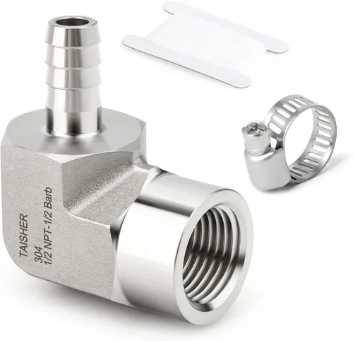 Vista 57 de TAISHER 1 pieza de forja de acero inoxidable 304 de accesorios de manguera de aire, accesorios de púas de manguera de 1 pulgada x 1/2 pulgadas