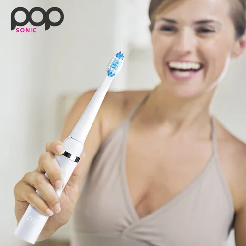 Vista 102 de Cepillo de dientes eléctrico Pop Sonic (puntos rojos) – Cepillos de dientes de viaje con batería AAA Cepillos de dientes eléctricos para niños