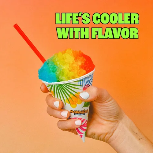 Vista 3 de Hawaiian Shaved Ice - Máquina trituradora de hielo y paquete de jarabes para fiesta, Blanco