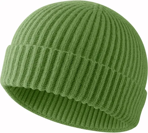 Vista 13 de ROYBENS Swag Wool Knit Cuff Short Fisherman Beanie for Men Women Winter Hat 1gris
