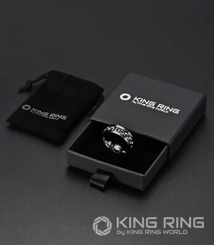 Vista 6 de King Ring 8mm Gear Spinner Rings – Ultra Polished Fidget Rings for Men & Women – Designed in USA