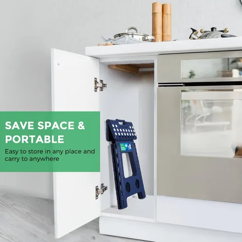 Vista 165 de Dyforce Taburete plegable de 11 pulgadas, taburete duradero para niños, taburetes resistentes para adultos, taburetes de pie compactos, taburete