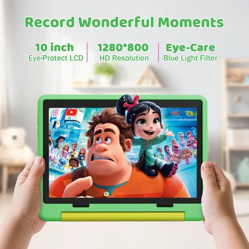Vista 4 de Tablet para niños, tableta Android 15 con pantalla HD, 10.1 pulgadas, control parental y modo para niños, octa-núcleo, certificado GMS, 20 GB de RAM