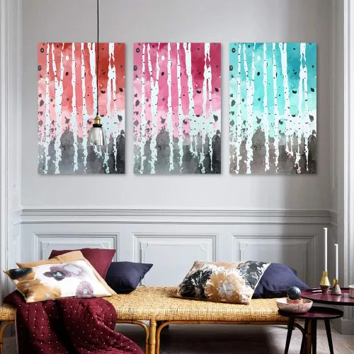 Vista 14 de wall26 3 Panel Canvas Wall Art Silver Birch Pictures Home Wall Decorations for Bedroom Living Room Paintings Canvas Prints Framed - 16"x24" x 3