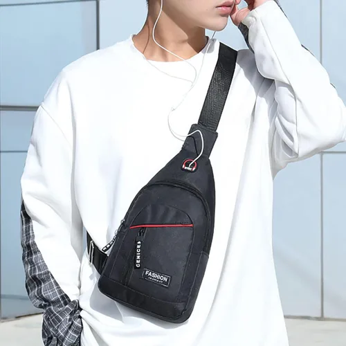 Vista 3 de Small Sling Bag Men Shoulder Backpack, Crossbody Chest Bag Water Sling Purse Travel Bag for Men