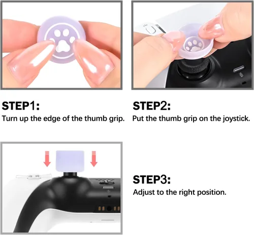 Vista 7 de DLseego 6 tapas de agarre de pulgar para Xbox One X S PS5 PS4 PlayStation DualSense Switch Pro Wireless Controller Steam Deck, silicona suave