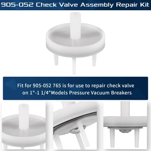 Vista 5 de 905-052 765 Kit de reparación de conjunto de válvula de retención, apto para Febco Modelo 1"-1-1/4" en interruptor de vacío a presión (blanco)