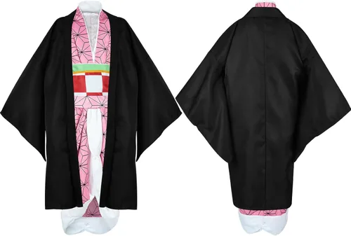 Vista 6 de MEEZY Disfraz de kimono de anime japonés de 13 piezas, disfraz de Halloween para adultos