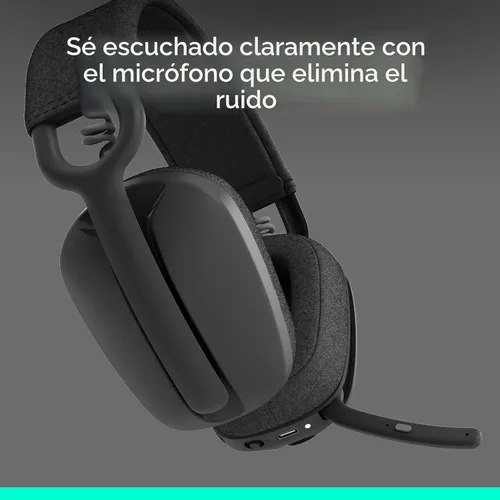 Vista 3 de Logitech Zone Vibe 100 - Auriculares inalámbricos ligeros sobre la oreja con micrófono de cancelación de ruido, auriculares Bluetooth multipunto
