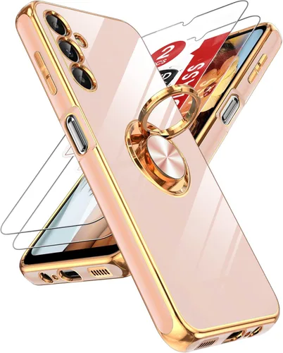 Vista 73 de LeYi para Funda de Teléfono Samsung Galaxy A13-5G: Protector de Pantalla de Vidrio Templado, Soporte Magnético Giratório de Anillo 360°, Borde Negro