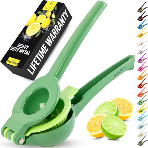 Vista 17 de Zulay Kitchen Exprimidor de Limón 2 en 1 de Metal - Exprimidor Manual Resistente de Máxima Extracción que Obtiene Hasta la Última Gota - Exprimidor